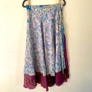 Reversible Recycled Sari Wrap Skirt